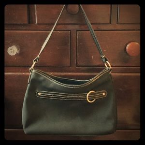 Cole Haan Black Vintage Purse Fabric with Leather